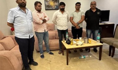 होटल पैट्रिशियन के कमरा नंबर 2008 से पांच युवक व दो युवती गिरफ्तार