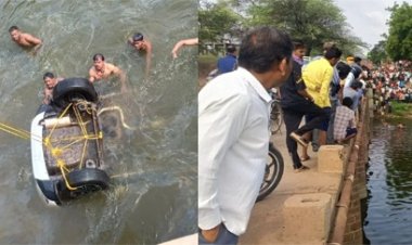 कार अनियंत्रित होकर शिवनाथ नदी में गिरी, एक की मौत