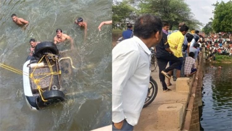 कार अनियंत्रित होकर शिवनाथ नदी में गिरी, एक की मौत