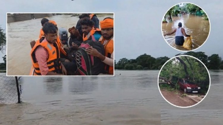 मूसलाधार बारिश से शिवनाथ नदी उफान पर