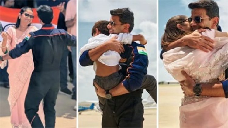 अंतरिक्ष में 18 दिन बिताने के बाद पत्नी और बेटे से मिलकर भावुक हुए शुभांशु शुक्ला