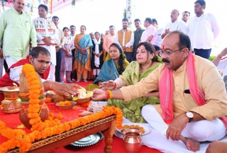 उप मुख्यमंत्री अरुण साव के निवास पर हरेली की धूम