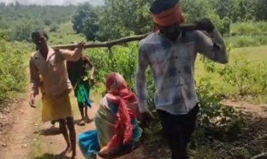 गर्भवती को कंधे पर ढोकर ले जा रहे थे अस्पताल, रास्ते में ही दिया बच्चे को जन्म