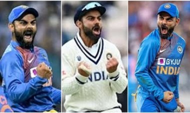 क्रिकेट के मैदान में विराट कोहली की आक्रामक मुद्रा