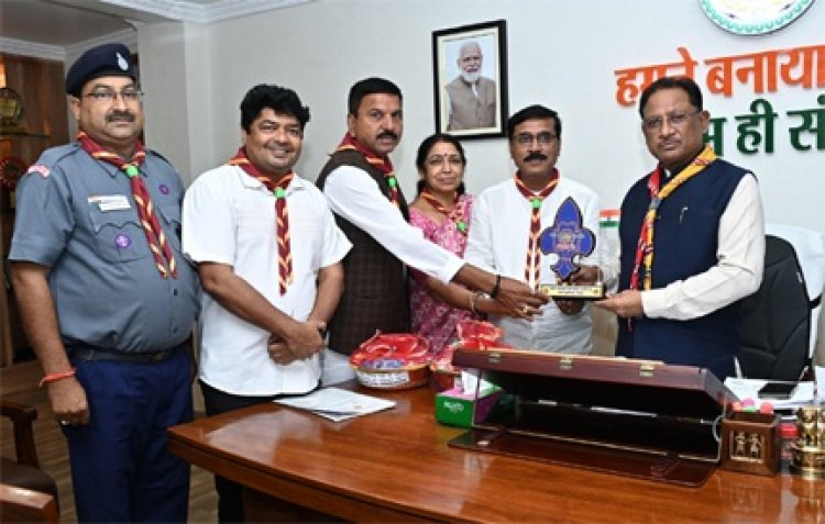 मुख्यमंत्री से भारत स्काउट्स एवं गाइड्स छत्तीसगढ़ के प्रतिनिधिमंडल ने की मुलाकात
