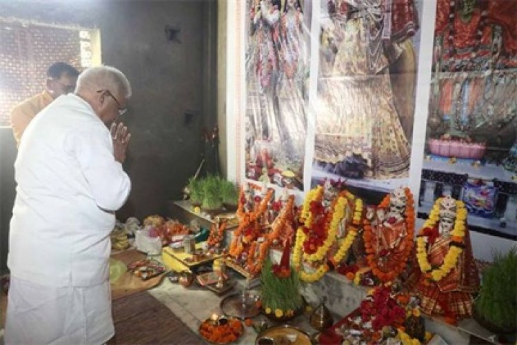 राज्यपाल पटेल ने राजभवन में किया कन्या-पूजन