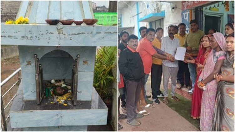 श्रीराम मंदिर में तोड़फोड़ कर मूर्तियां नाली में फेंकीं