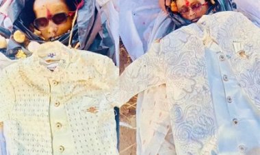 रायपुर में शेरवानी-चश्मा पहनाकर दी गई 2 मासूमों को अंतिम विदाई