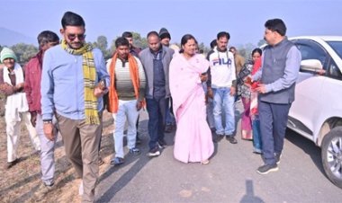 मंत्री लक्ष्मी राजवाड़े ने ओड़गी में सड़क एवं पुलिया निर्माण का किया औचक निरीक्षण