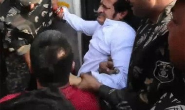 चौपाटी के विरोध में कांग्रेसी गिरफ्तार