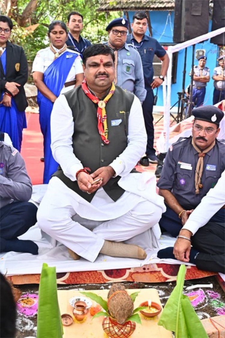 स्कूल शिक्षा मंत्री गजेंद्र यादव ने किया भारत स्काउट्स एवं गाइड्स के राज्य मुख्यालय भवन का भूमि पूजन