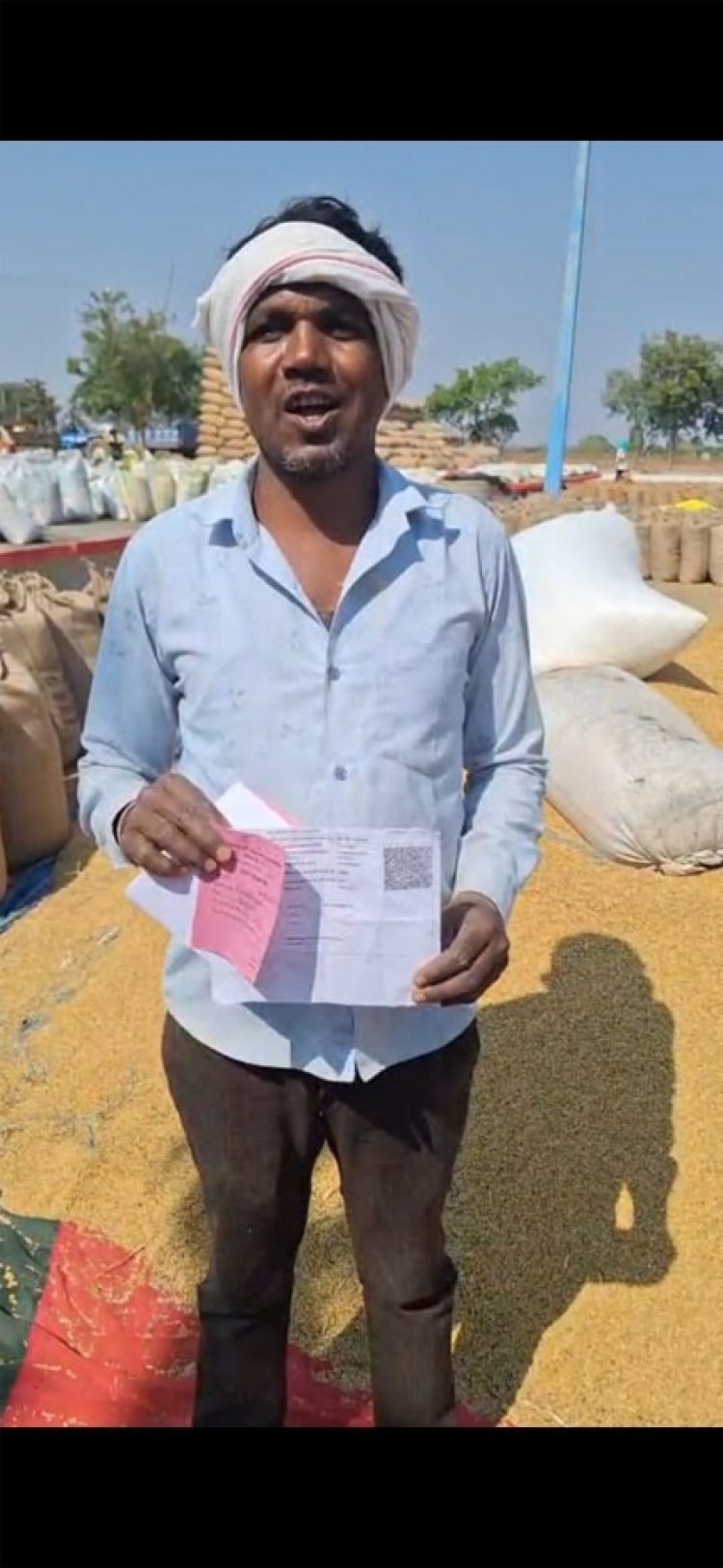 किसान ईश्वर निषाद ने इत्मीनान से धान बेचा