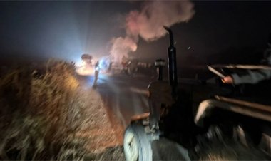 तेज रफ्तार कार ने युवक को कुचला, गुस्साए लोगों ने लगाई गाड़ी के आग