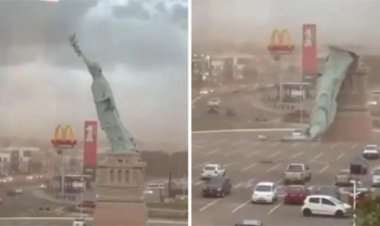 ब्राजील में गिरी स्टैच्यू ऑफ लिबर्टी की रेप्लिका