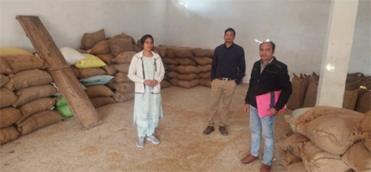 अवैध धान पर संयुक्त टीम की कार्यवाही,605 बोरी अवैध धान जब्त