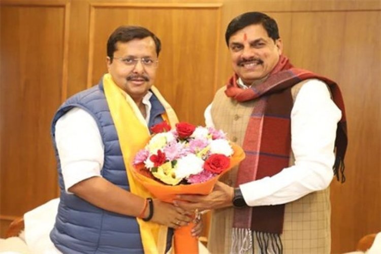 मुख्यमंत्री डॉ. मोहन यादव की भाजपा के नवनियुक्त कार्यकारी अध्यक्ष नितिन नबीन से सौजन्य मुलाकात