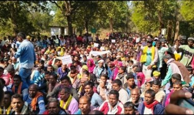 राशन-पानी लेकर नेशनल हाईवे पर बैठे हजारों ग्रामीण