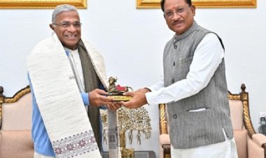 मुख्यमंत्री विष्णुदेव साय से राज्यसभा के उप सभापति हरिवंश ने की सौजन्य मुलाकात