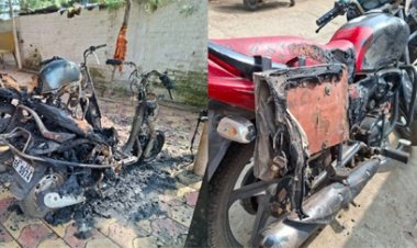 राजनांदगांव में आक्रोश, रात के अंधेरे में फूंकी कई गाड़ियां