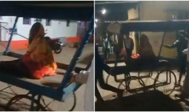 हाथ ठेला से बुजुर्ग महिला को लेकर पहुंचे अस्‍पताल, वीडियो हो रहा वायरल