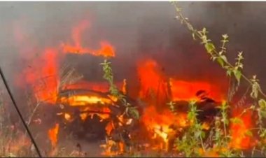 कोरबा मेडिकल कॉलेज परिसर में आग, कबाड़ गाड़ियों के 6 वाहन जलकर खाक