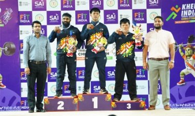 खेलो इंडिया ट्राइबल गेम्स-2026 : वेटलिफ्टिंग में 71 किग्रा वर्ग में सिल्वन बेह्रोथाटलो का स्वर्णिम प्रदर्शन