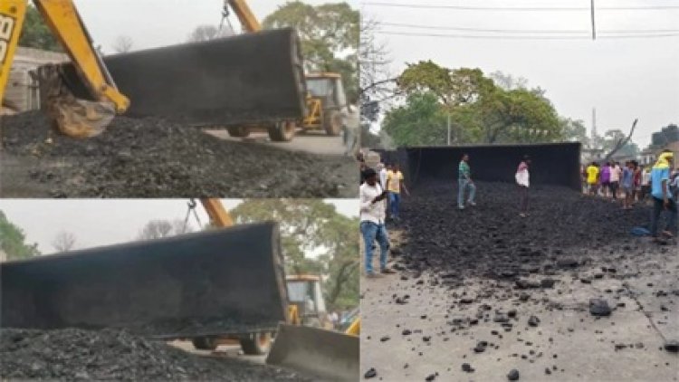 खौफनाक दुर्घटना: ट्रेलर की चपेट में आई बाइक, तीन युवकों की मौके पर मौत