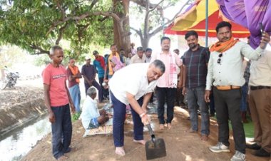 पर्यटन एवं संस्कृति मंत्री राजेश अग्रवाल ने किया 520 लाख रू. से अधिक के नहर-जलाशय जीर्णाेद्धार कार्यों का भूमिपूजन