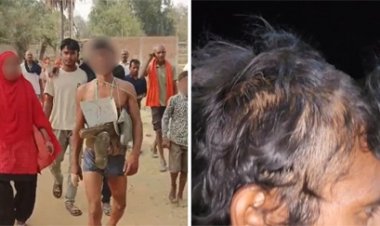 चोरी के शक में युवक को जूतों की माला पहनाकर अर्धनग्न कर पत्नी के साथ पूरे गांव में घुमाया