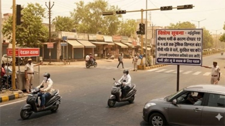 भीषण गर्मी के चलते बिलासपुर में ट्रैफिक सिग्नल पर अस्थायी रोक