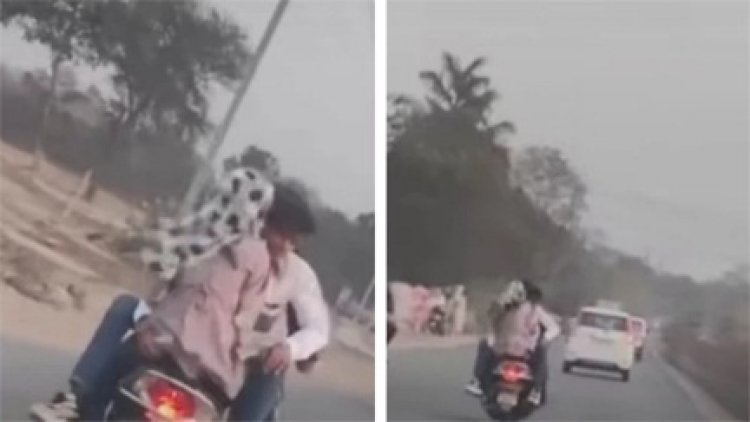 स्कूटी पर अश्लीलता और स्टंट का वीडियो वायरल, राहगीरों में आक्रोश