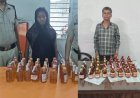 शराब अड्डों पर पुलिस का छापा, महिला सहित दो गिरफ्तार