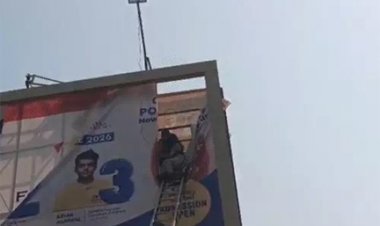 रायपुर में होर्डिंग पर युवती की खतरनाक चढ़ाई, पुलिस ने संभाला मामला
