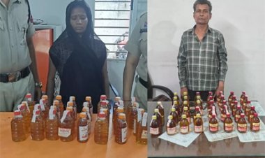 शराब अड्डों पर पुलिस का छापा, महिला सहित दो गिरफ्तार