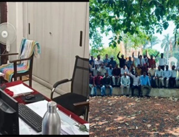 सरगुजा में नायब तहसीलदार से मारपीट पर बवाल, अधिकारी-कर्मचारी धरने पर बैठे
