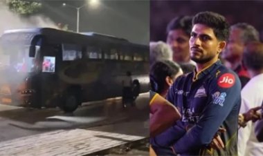 IPL फाइनल हार के बाद गुजरात टाइटंस की बस में लगी आग, खिलाड़ियों में मची अफरा-तफरी