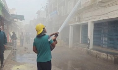 रायपुर बैंक ऑफिस में आग का तांडव