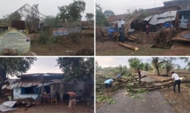 बालोद में तूफान का तांडव, 150 फीट टावर गिरा