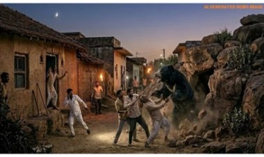 गांव में घुसा भालू, तीन लोगों पर किया हमला