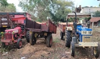 कोरिया में अवैध रेत-ईंट परिवहन मामले में मिनी हाईवा समेत 9 वाहन जब्त