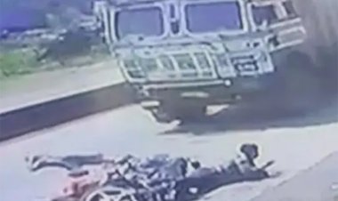 रायपुर में सड़क हादसा, बाइक सवार जख्मी