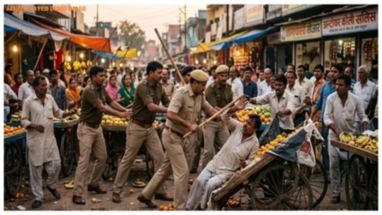 शनिचरी बाजार में खाकी के खिलाफ फूटा गुस्सा