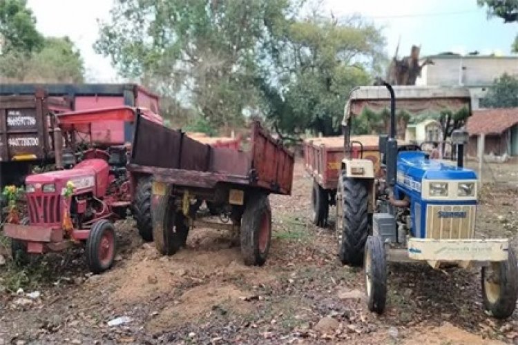 कोरिया में अवैध रेत-ईंट परिवहन मामले में मिनी हाईवा समेत 9 वाहन जब्त