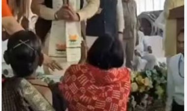 भाजपा कार्यालय उद्घाटन में महिला के आंसू, सियासी वार तेज