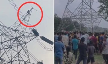 बलरामपुर में हाईटेंशन टावर पर हाई वोल्टेज ड्रामा