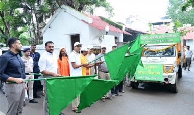 वित्त मंत्री ओपी चौधरी ने निःशुल्क पौधा वितरण वैन को दिखाई हरी झंडी