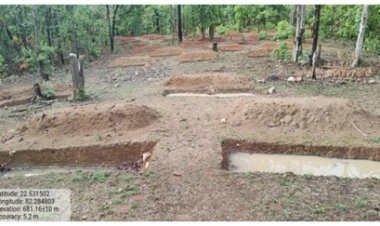 कटघोरा के जंगलों को मिला जीवन, कंटूर ट्रेंच में भरा वर्षा जल