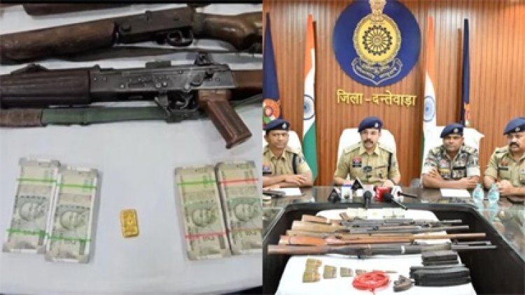 नक्सली ठिकाने पर छापा, सोना और हथियार बरामद