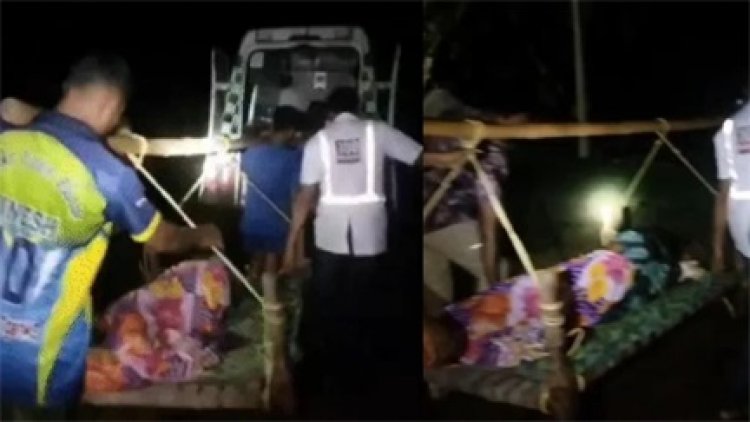जज्बे की मिसाल: बारिश और नाले पार कर 108 टीम ने बचाई जान