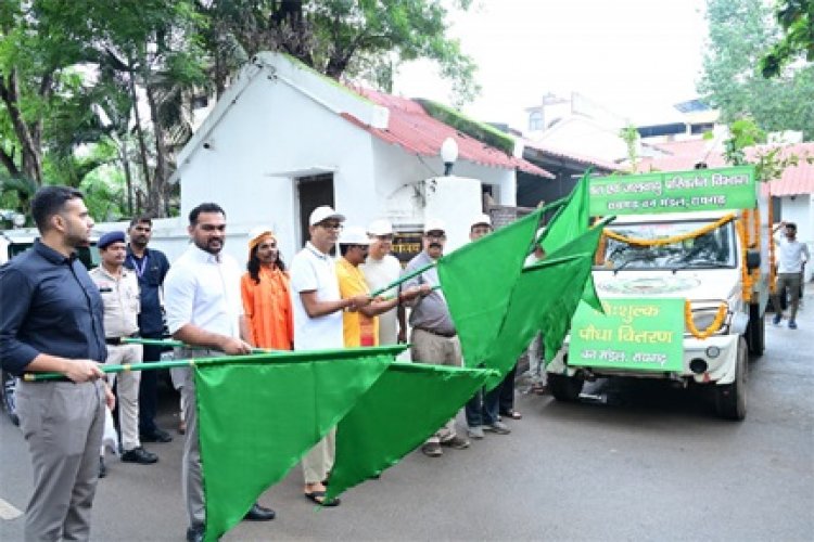 वित्त मंत्री ओपी चौधरी ने निःशुल्क पौधा वितरण वैन को दिखाई हरी झंडी